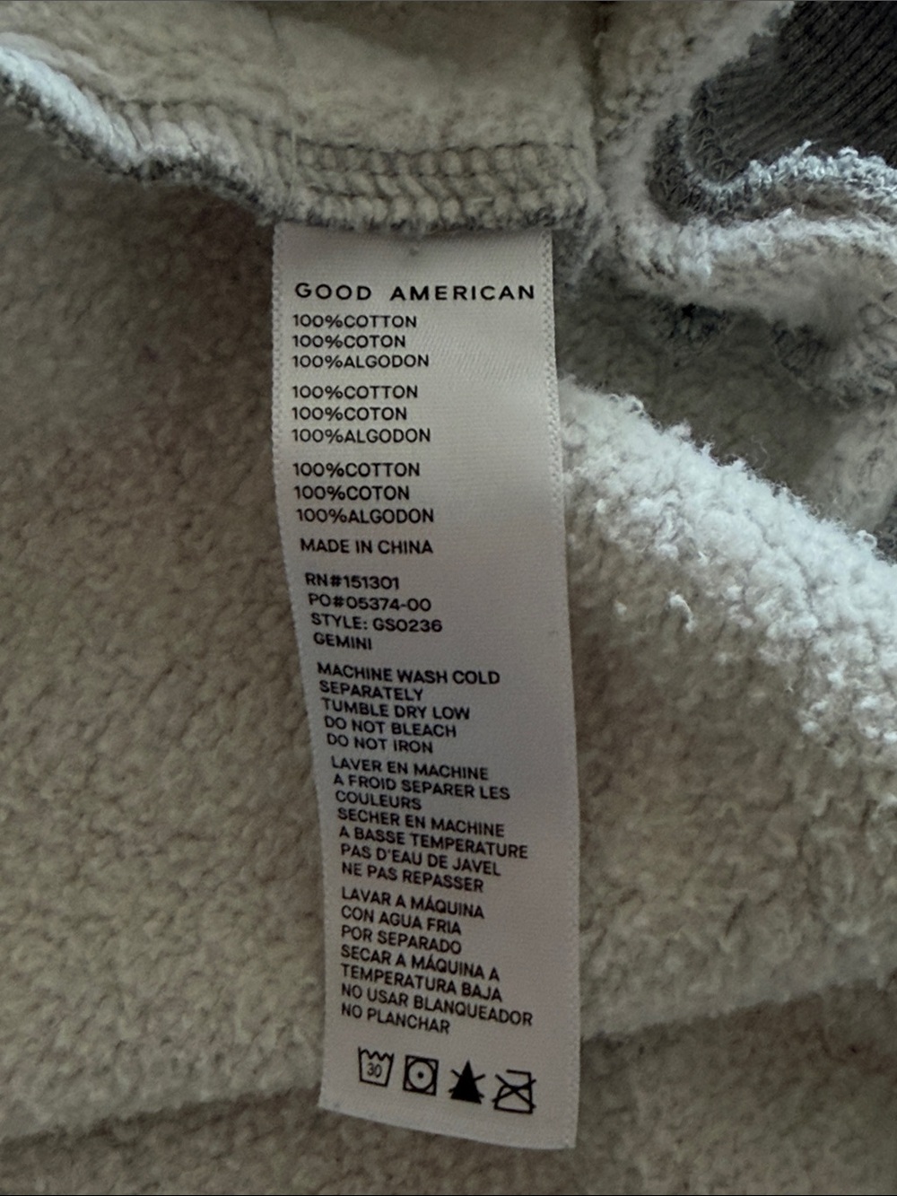 Good American Gemini Zodiac Oversized Sweatshirt Gray Graphic Pullover 3XL - Picture 12 of 14